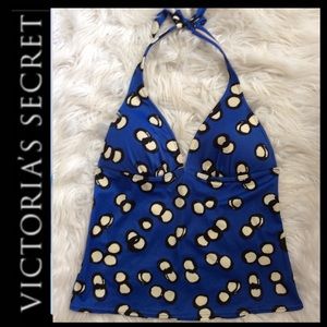 VS Electric Blue Print Halter Tankini Top